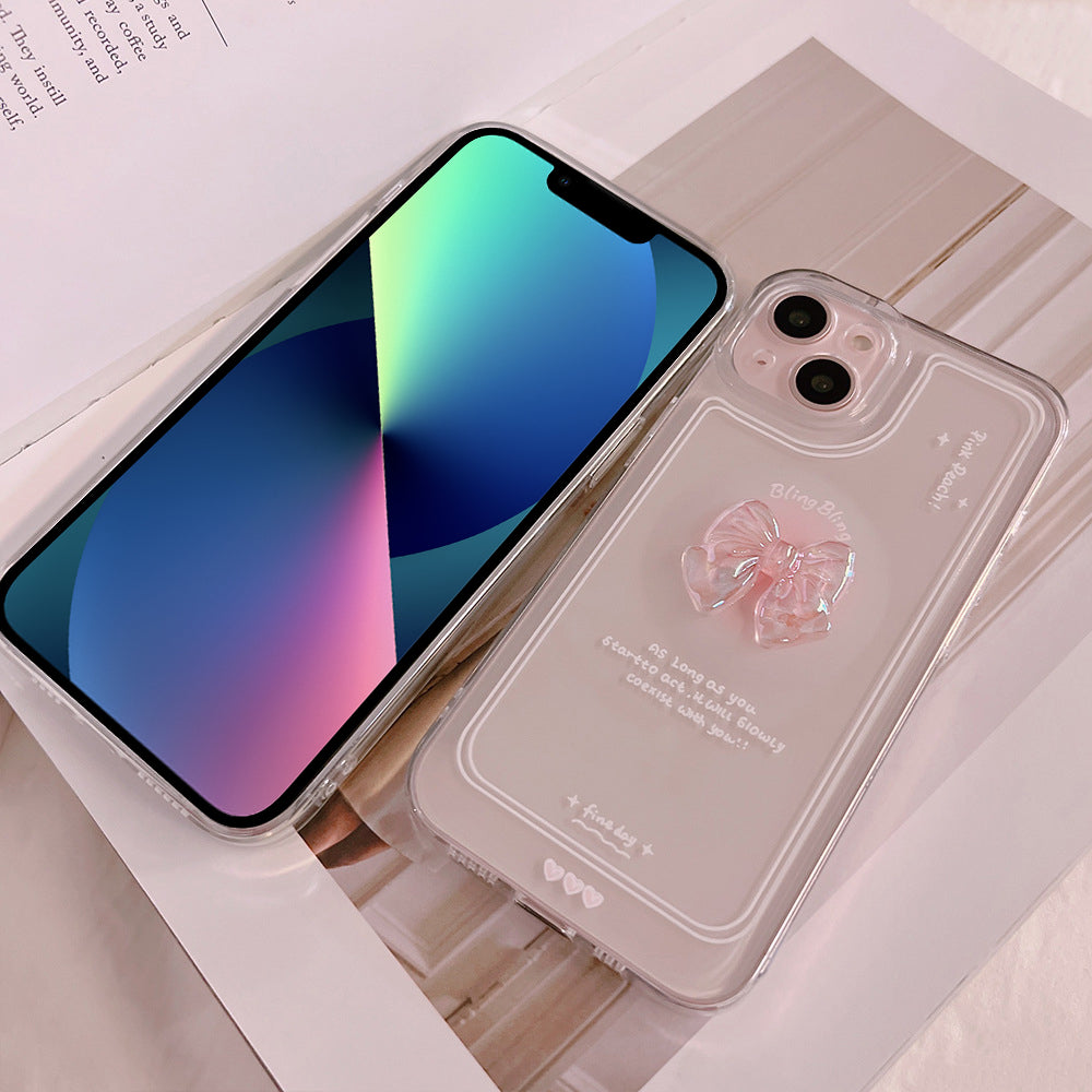 Crystal Bowknot Decor Phone Cover til iPhone 13 Anti-ridse TPU Clear Phone Cover Crystal Bowknot Decor Phone Cover til iPhone 13 Anti-ridse TPU Clear Phone Cover